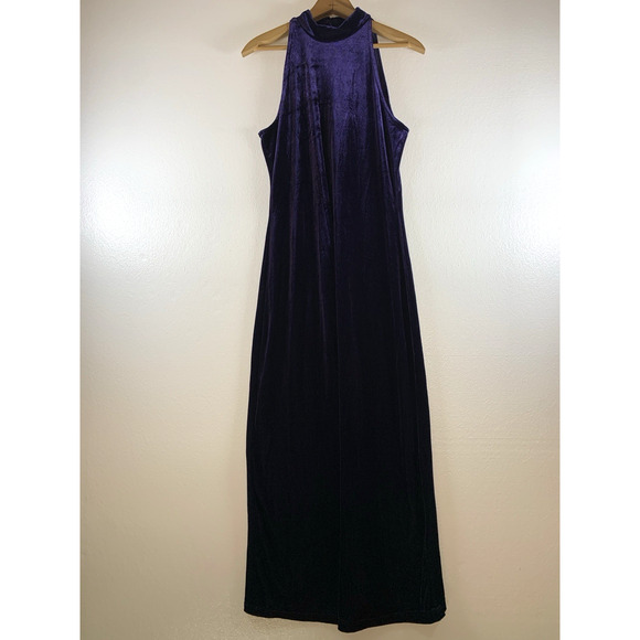 All that Jazz Dresses & Skirts - Vintage Womens Velvet Mock Neck Maxi Dress‎ Sz M Purple Whimsigoth Witchy Event